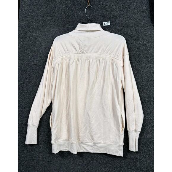 Athleta Balance Cinch Turtleneck Sweatshirt Womens Size S Chantilly Cream - Picture 2 of 9